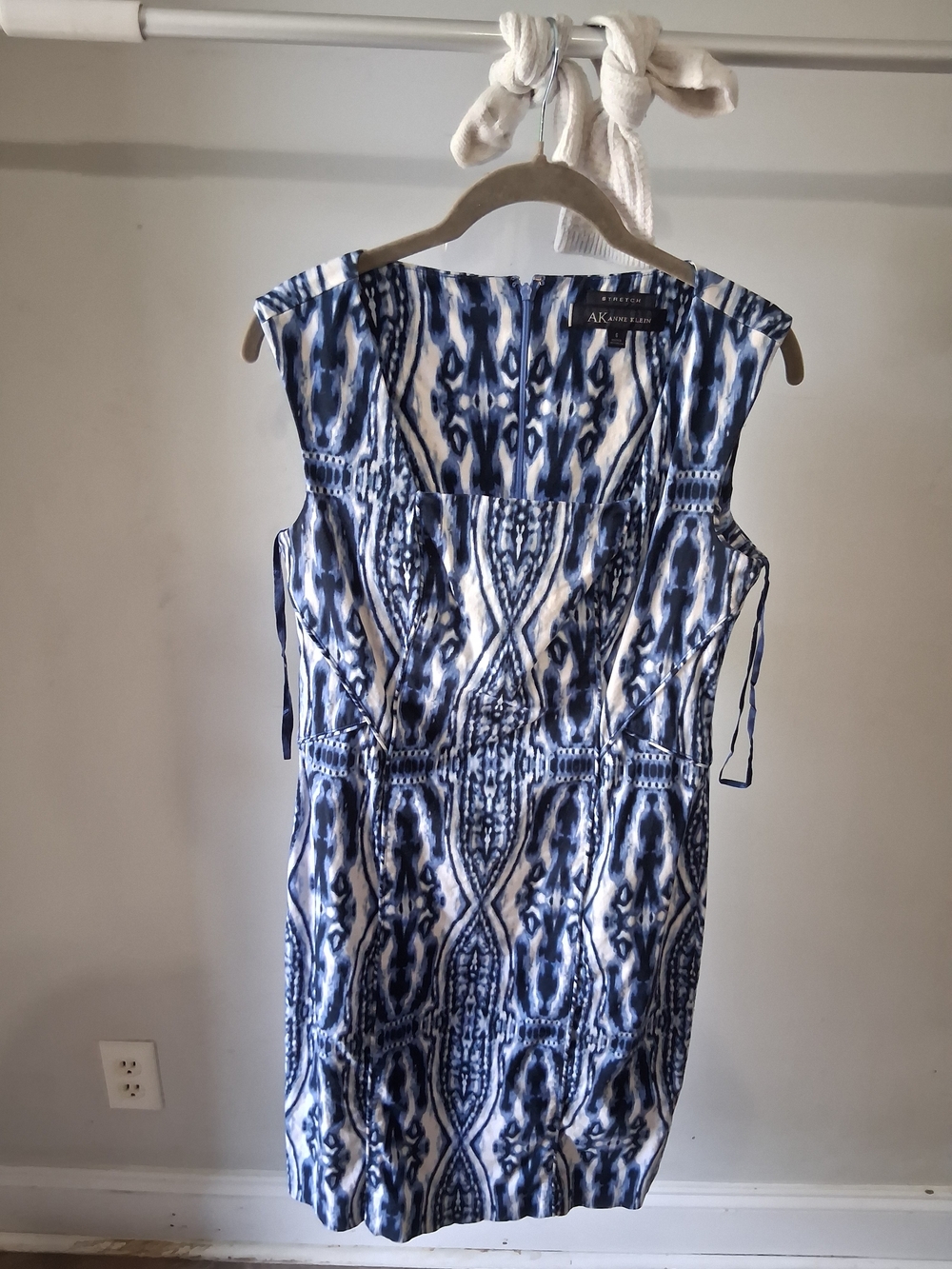 Aqua Blue & White Print Summer Dress